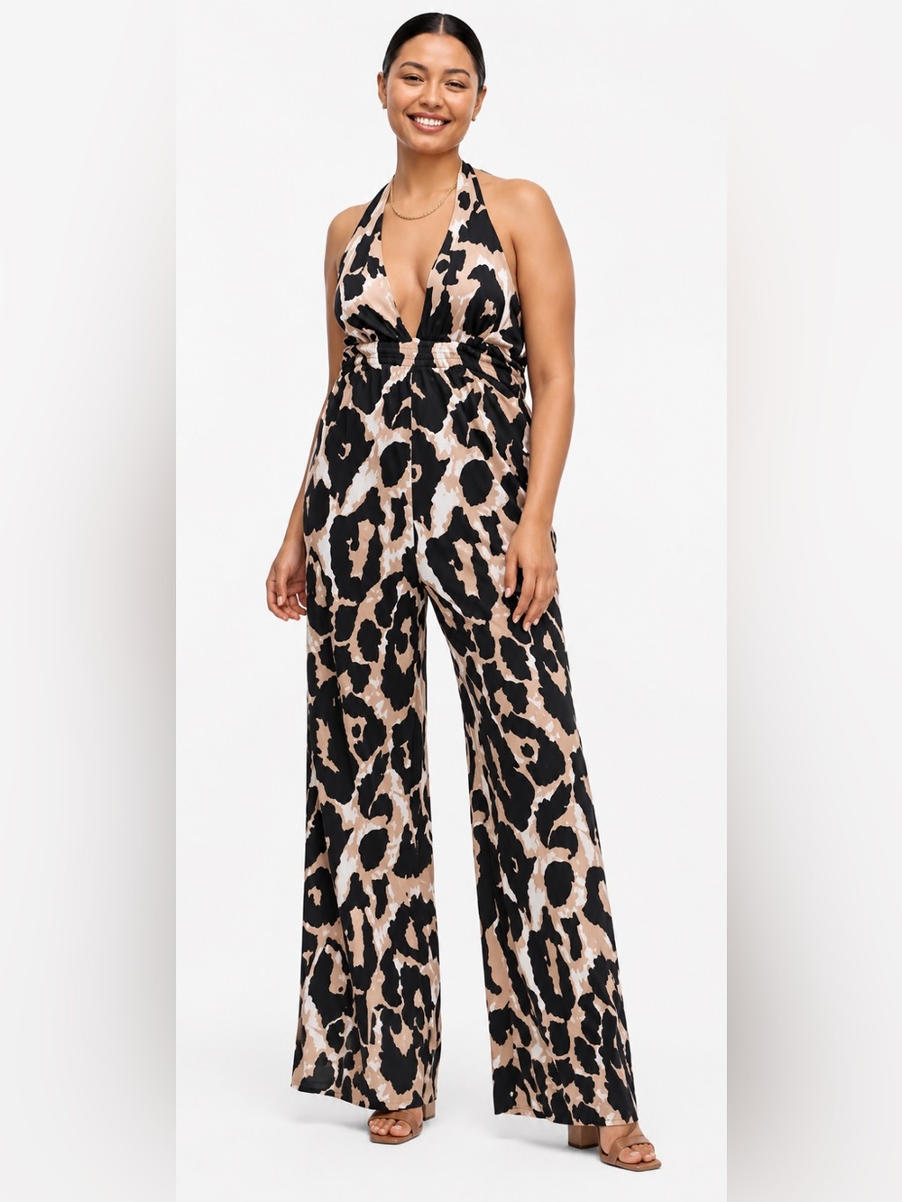 ✨🖤 Diane Von Furstenberg for Target Halter Wide Leg Jumpsuit Medium 🖤✨